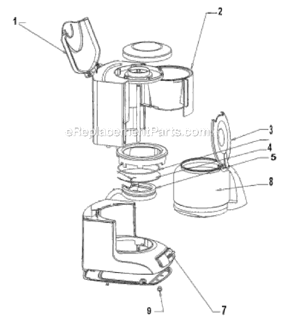 Page A Diagram and Parts List for ARX23  Mr Coffee Coffee Maker